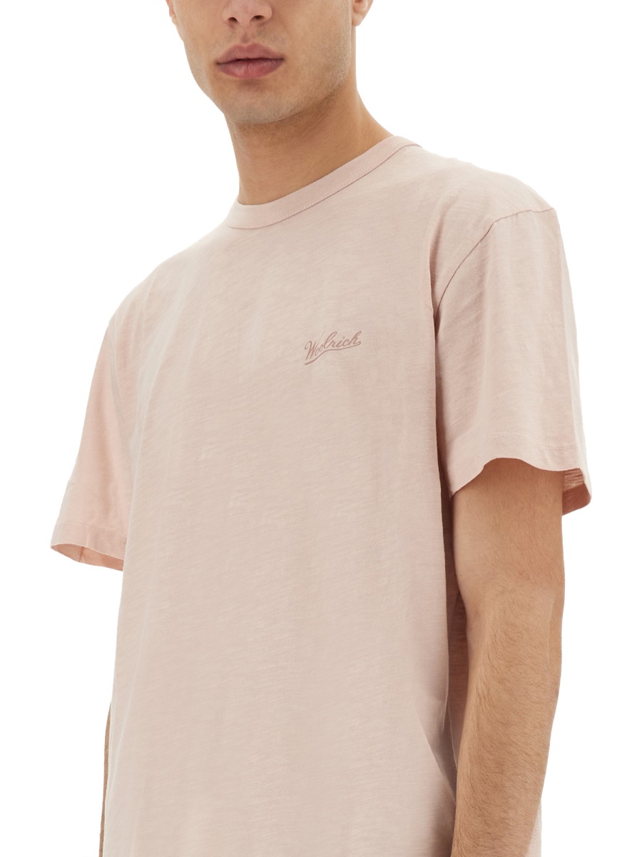 Woolrich FLAMED COTTON T-SHIRT Roze