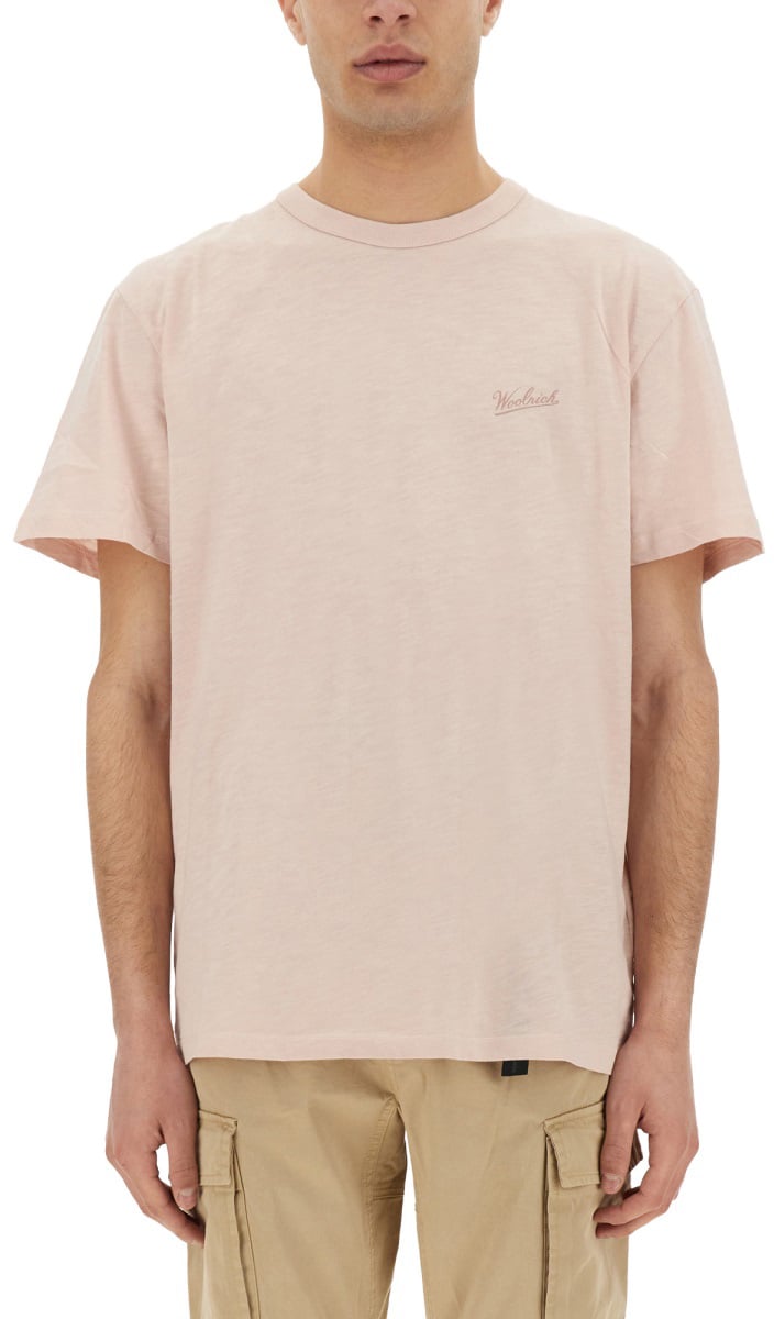Woolrich FLAMED COTTON T-SHIRT Roze