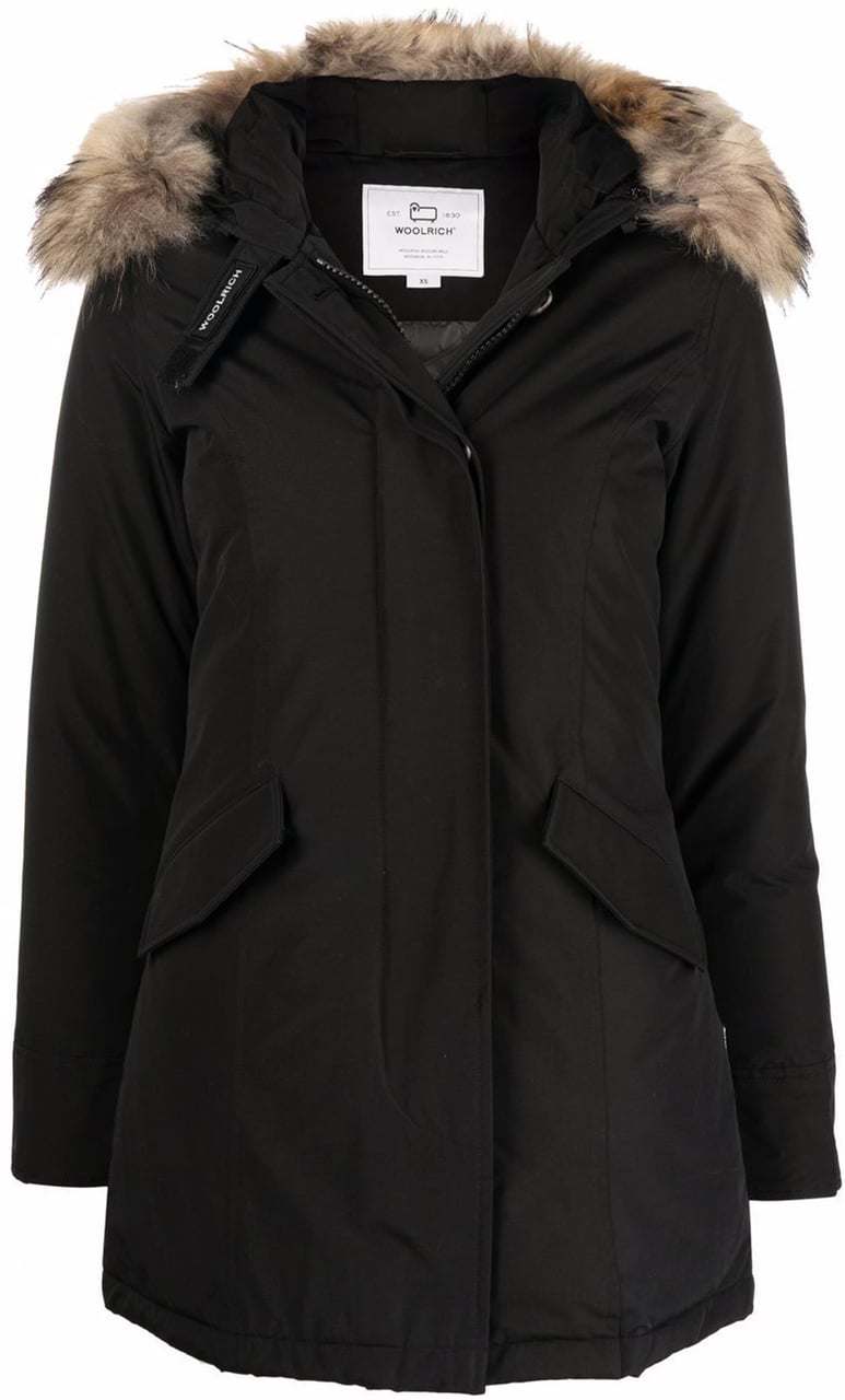 Woolrich Black Arctic Raccoon Down Parka Zwart