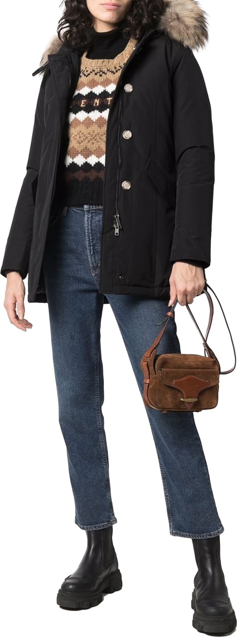 Woolrich Black Arctic Raccoon Down Parka Zwart