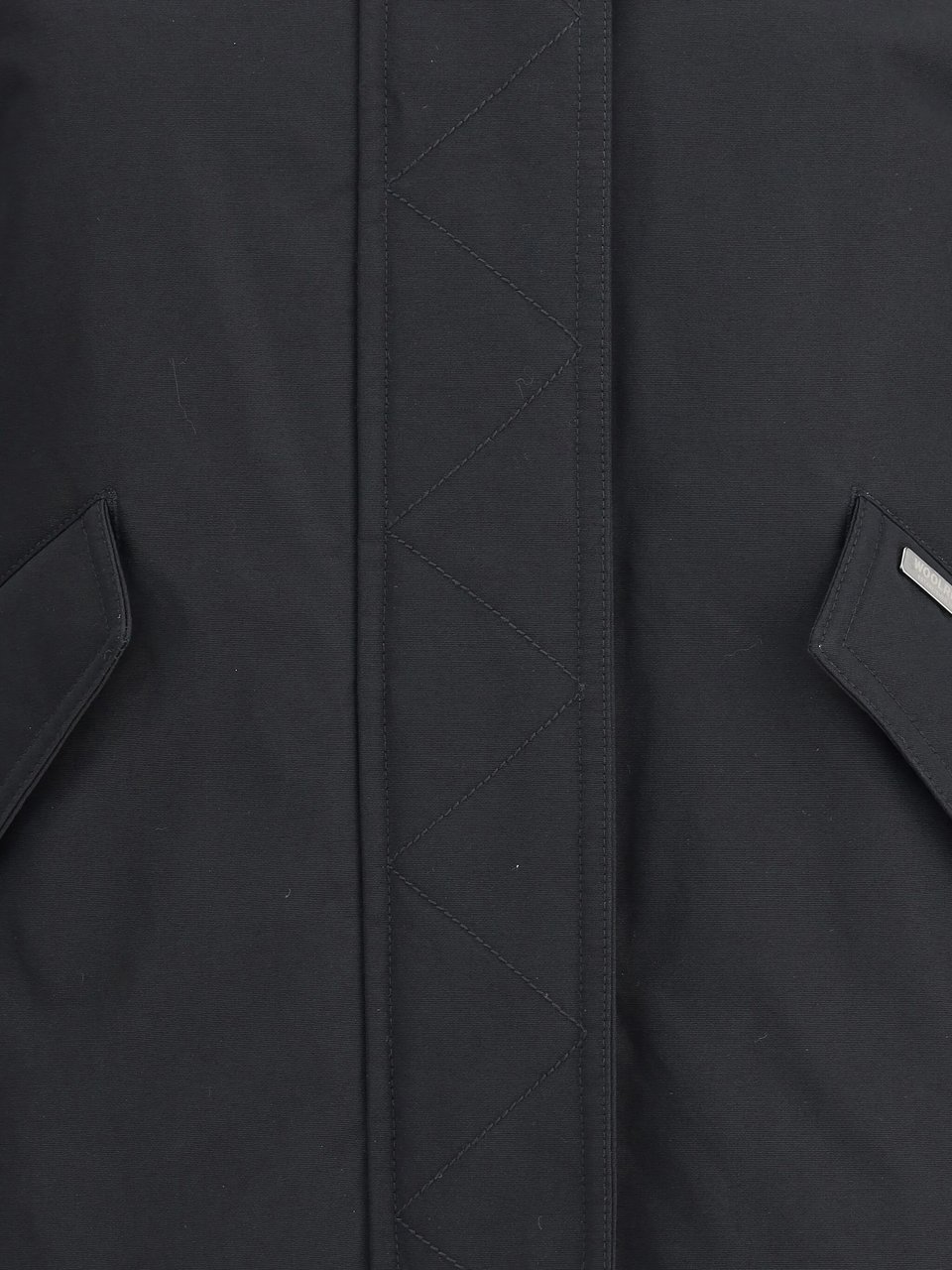 Woolrich Black Military Jacket High Collar Jacket Zwart