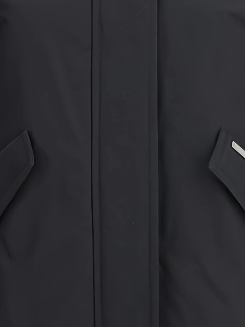 Woolrich Black Military Jacket High Collar Jacket Zwart