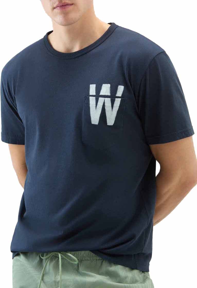 Woolrich Flag T-Shirt Melton Blue Blauw