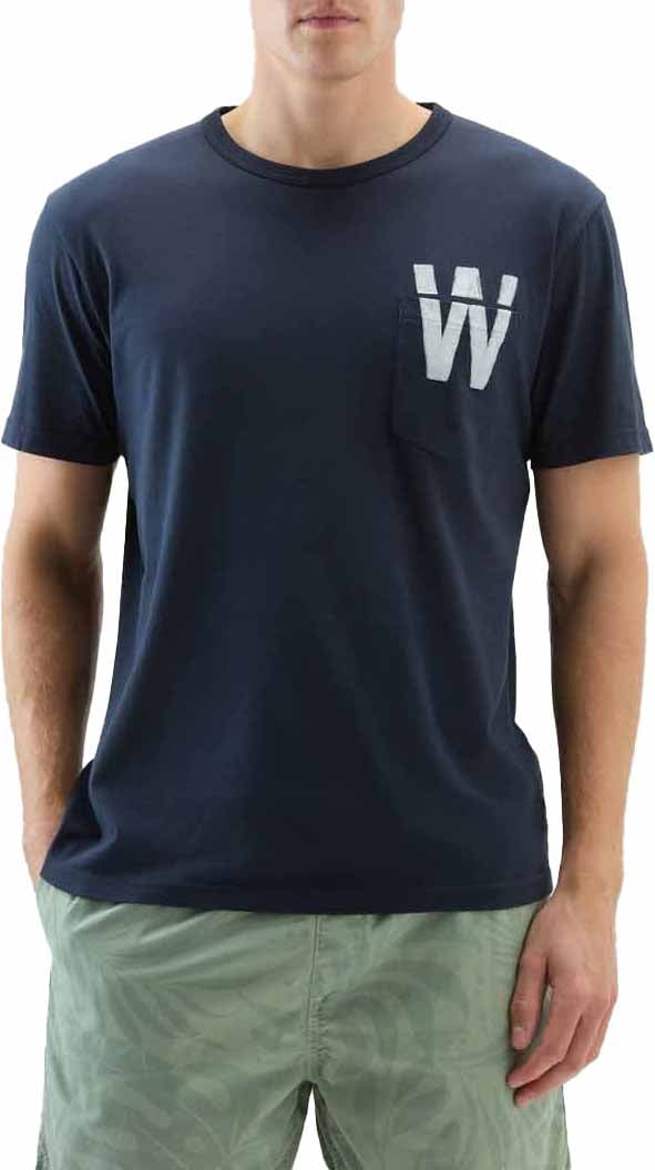 Woolrich Flag T-Shirt Melton Blue Blauw