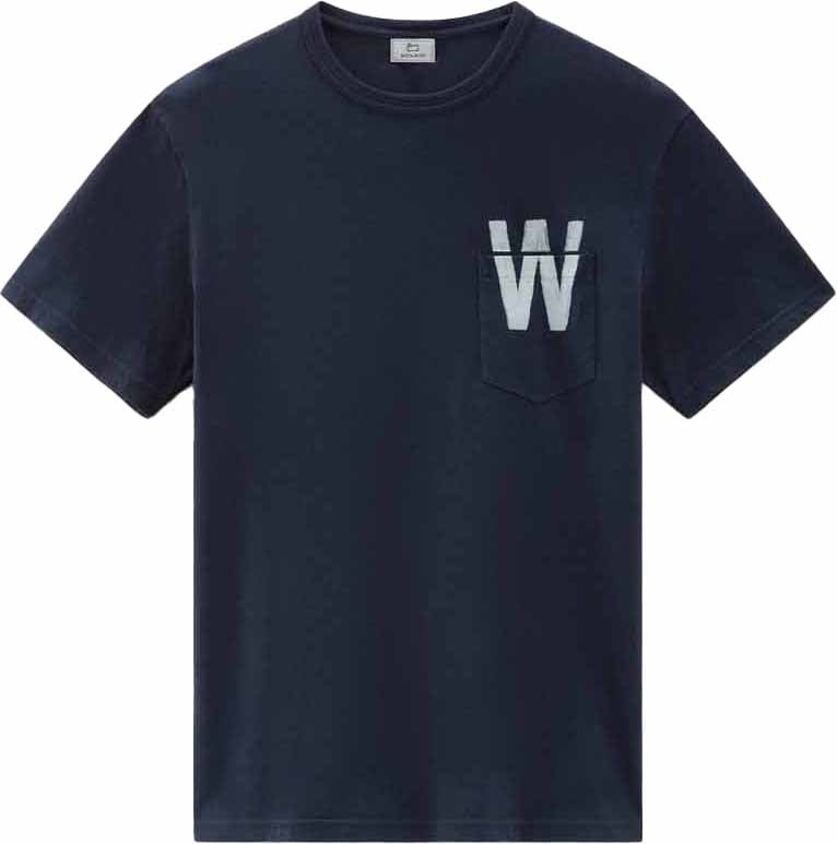Woolrich Flag T-Shirt Melton Blue Blauw