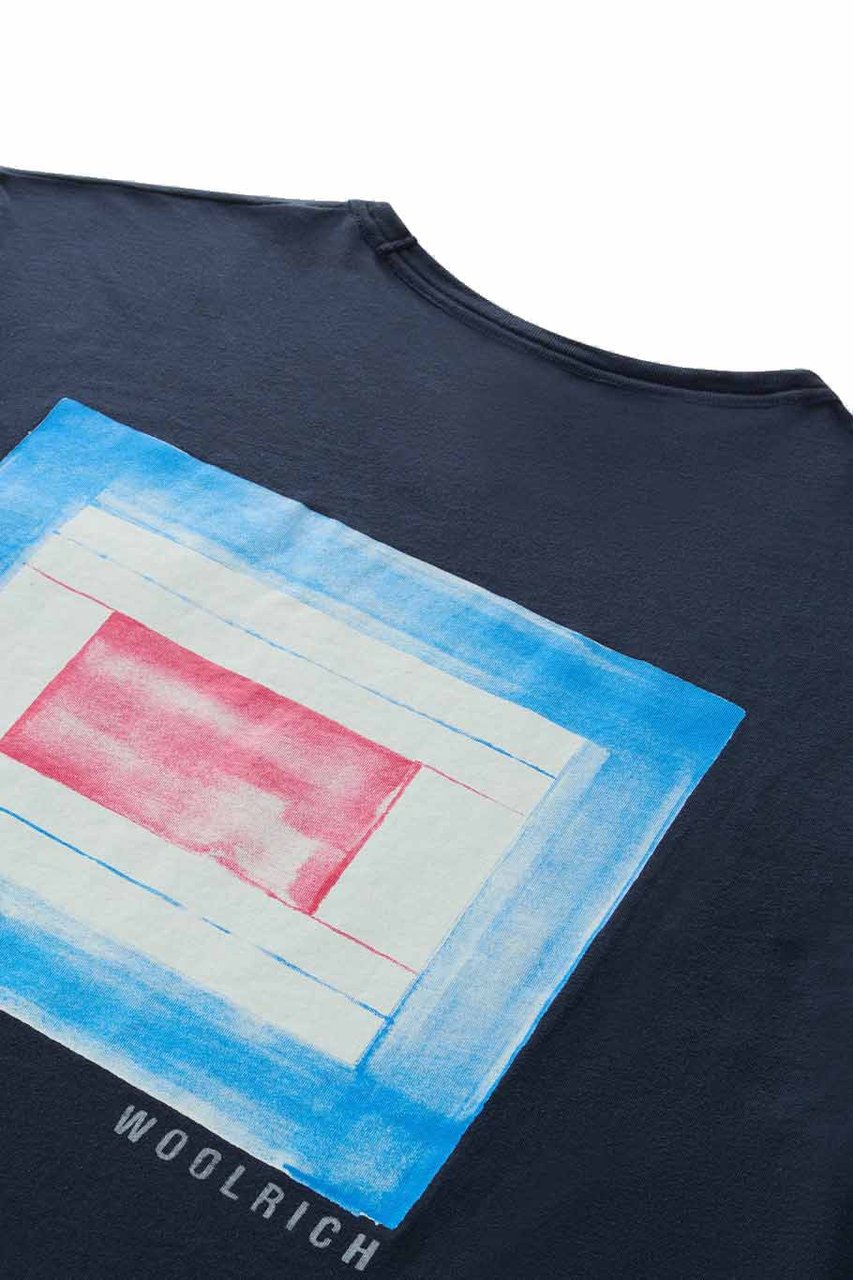 Woolrich Flag T-Shirt Melton Blue Blauw