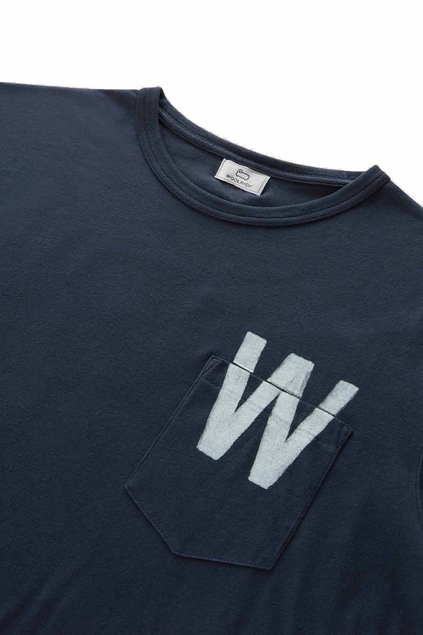 Woolrich Flag T-Shirt Melton Blue Blauw