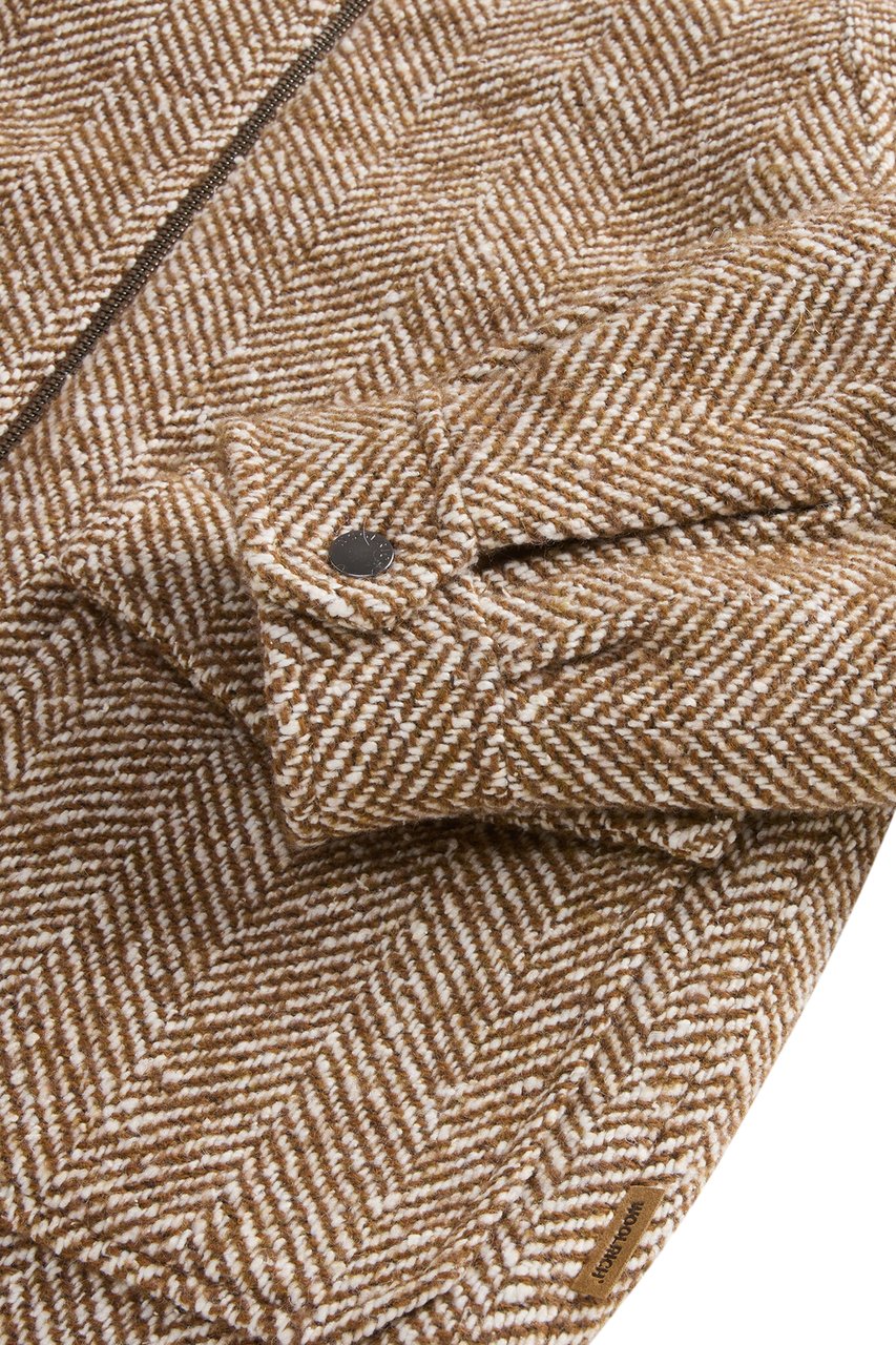 Woolrich Harringbone Jacket White Beige Beige