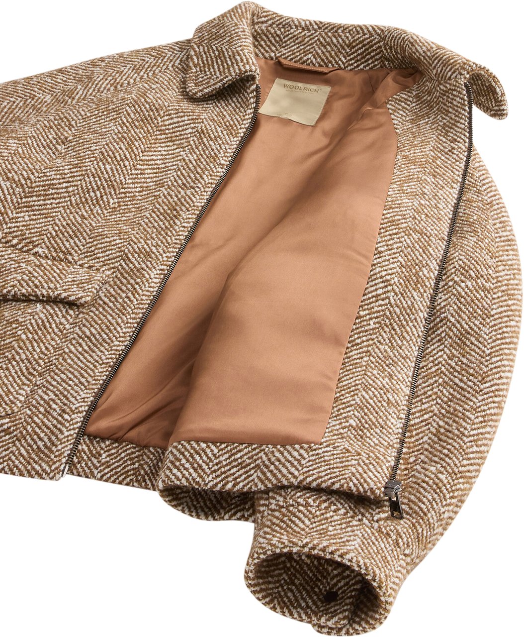 Woolrich Harringbone Jacket White Beige Beige
