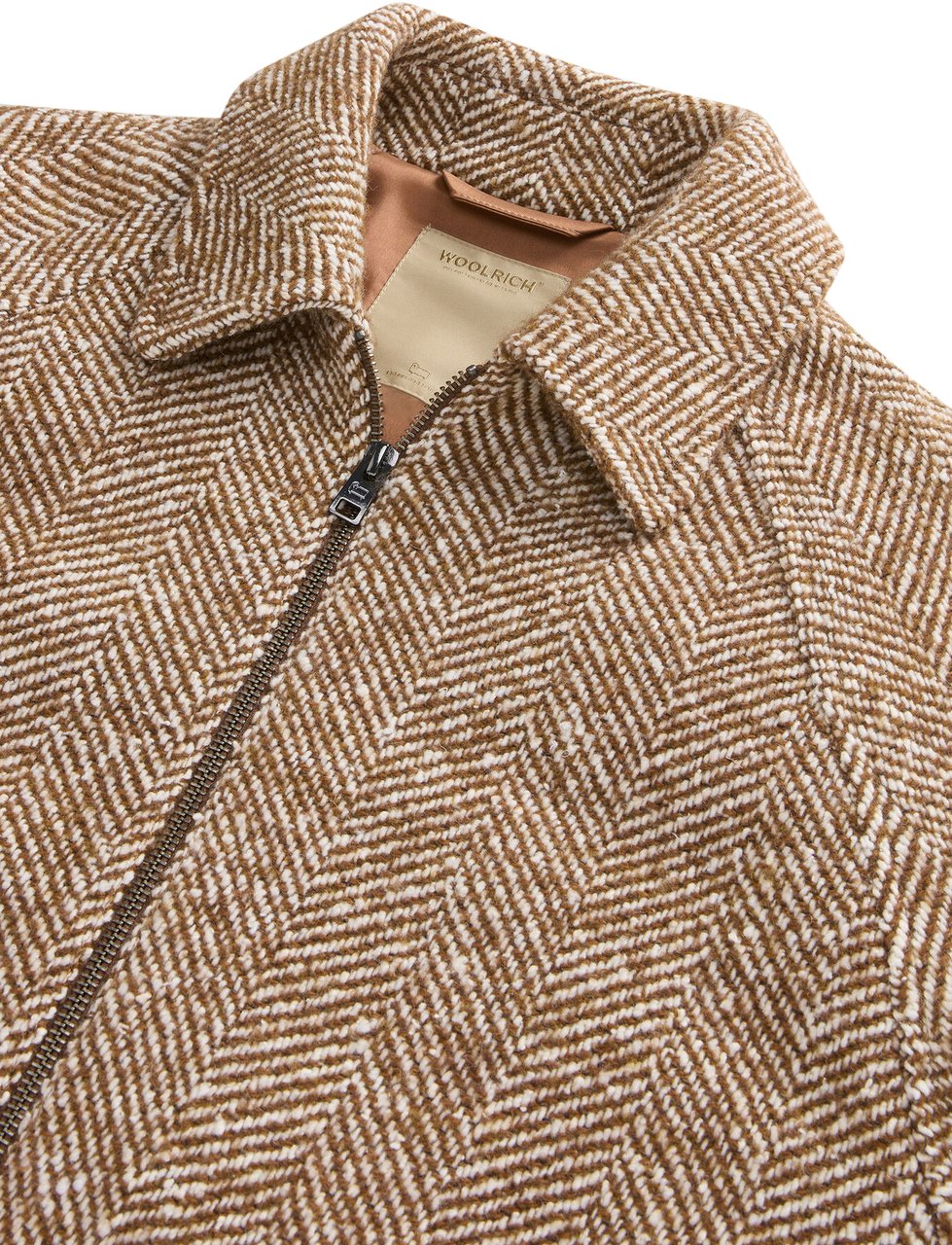 Woolrich Harringbone Jacket White Beige Beige