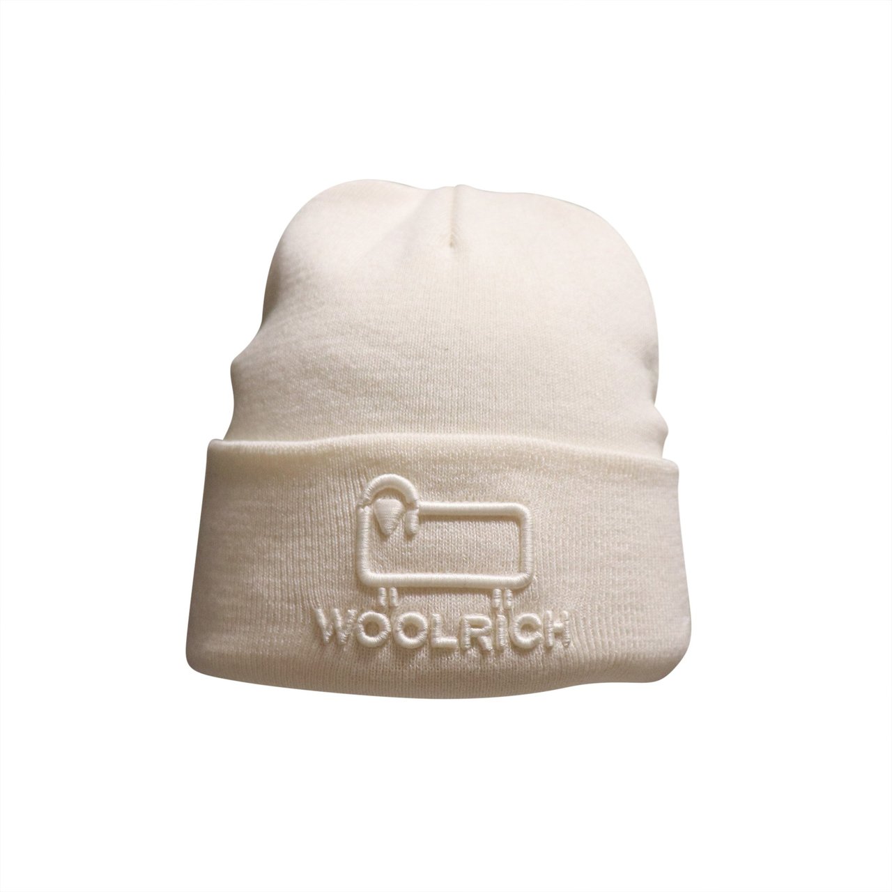 Woolrich Unisex Cotton Wool Beanie Milky Cream Wit