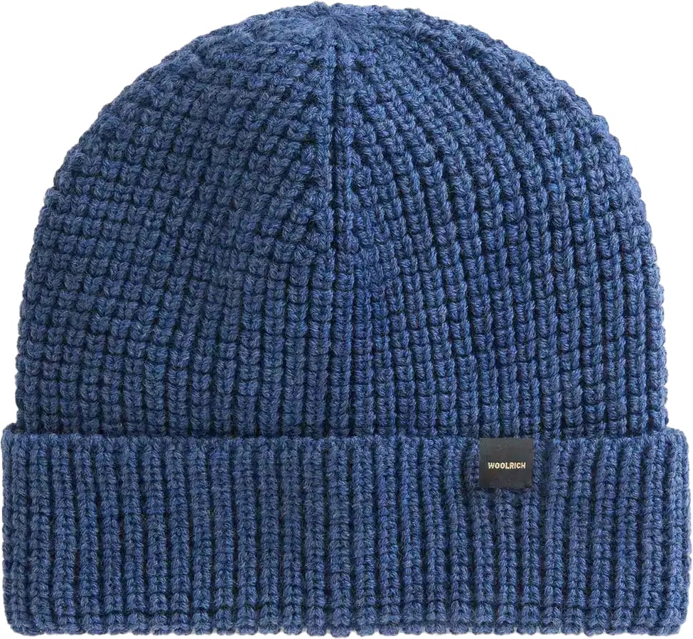 Woolrich Merino Waffle Beanie Bering Sea Blauw
