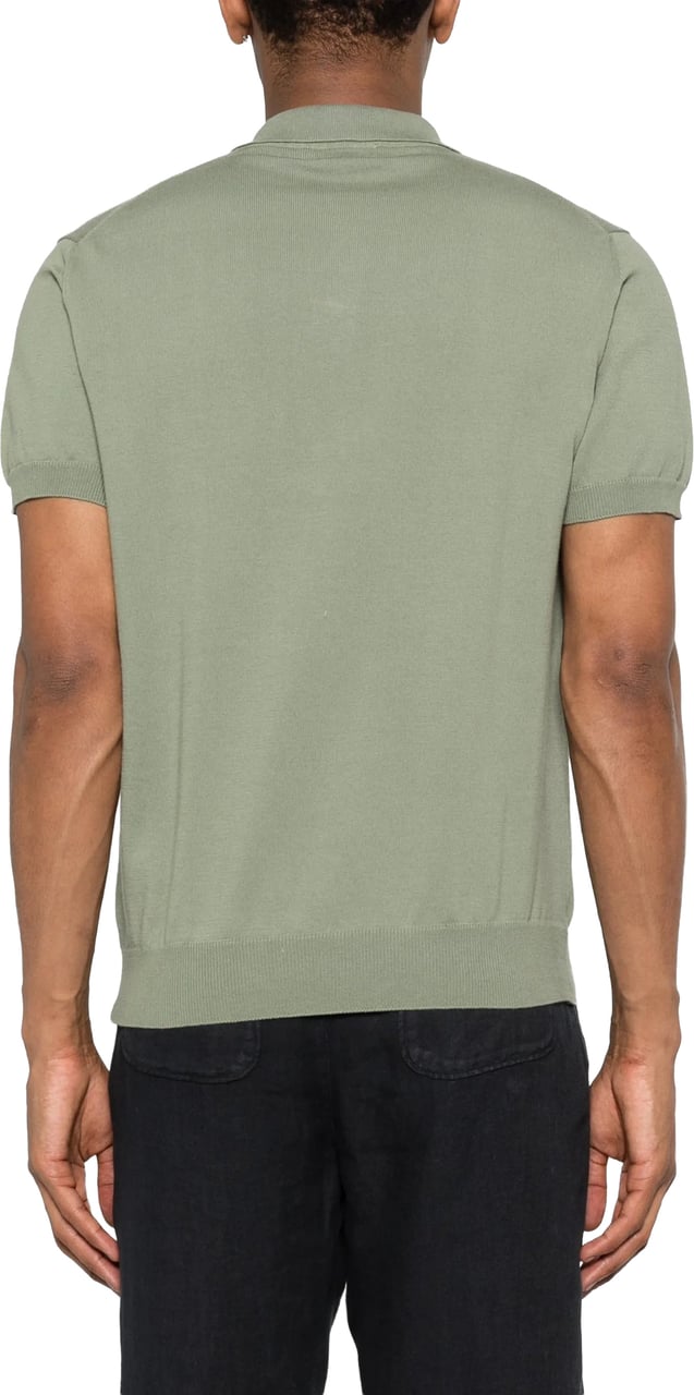 Woolrich Knitted Polo Faded Smokey Olive Groen
