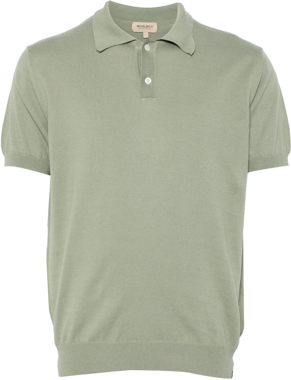 Woolrich Knitted Polo Faded Smokey Olive Groen