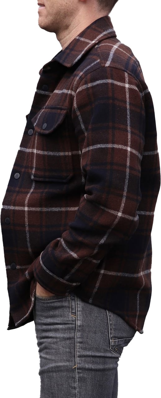 Woolrich Alaskan Bonded Overshirt Brown Check Zwart