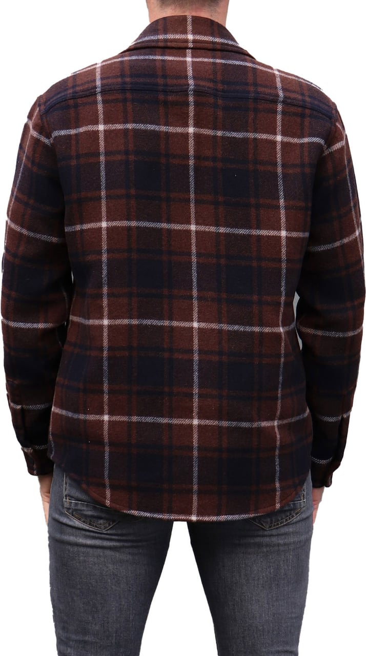 Woolrich Alaskan Bonded Overshirt Brown Check Zwart