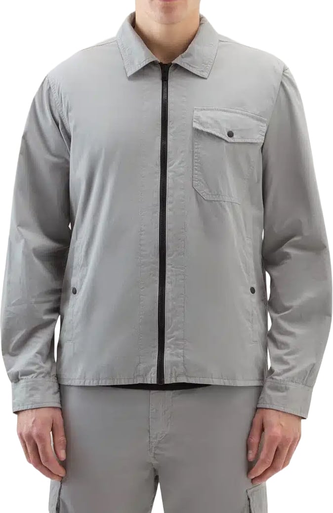 Woolrich Gabardine Overshirt Mineral Grey Grijs