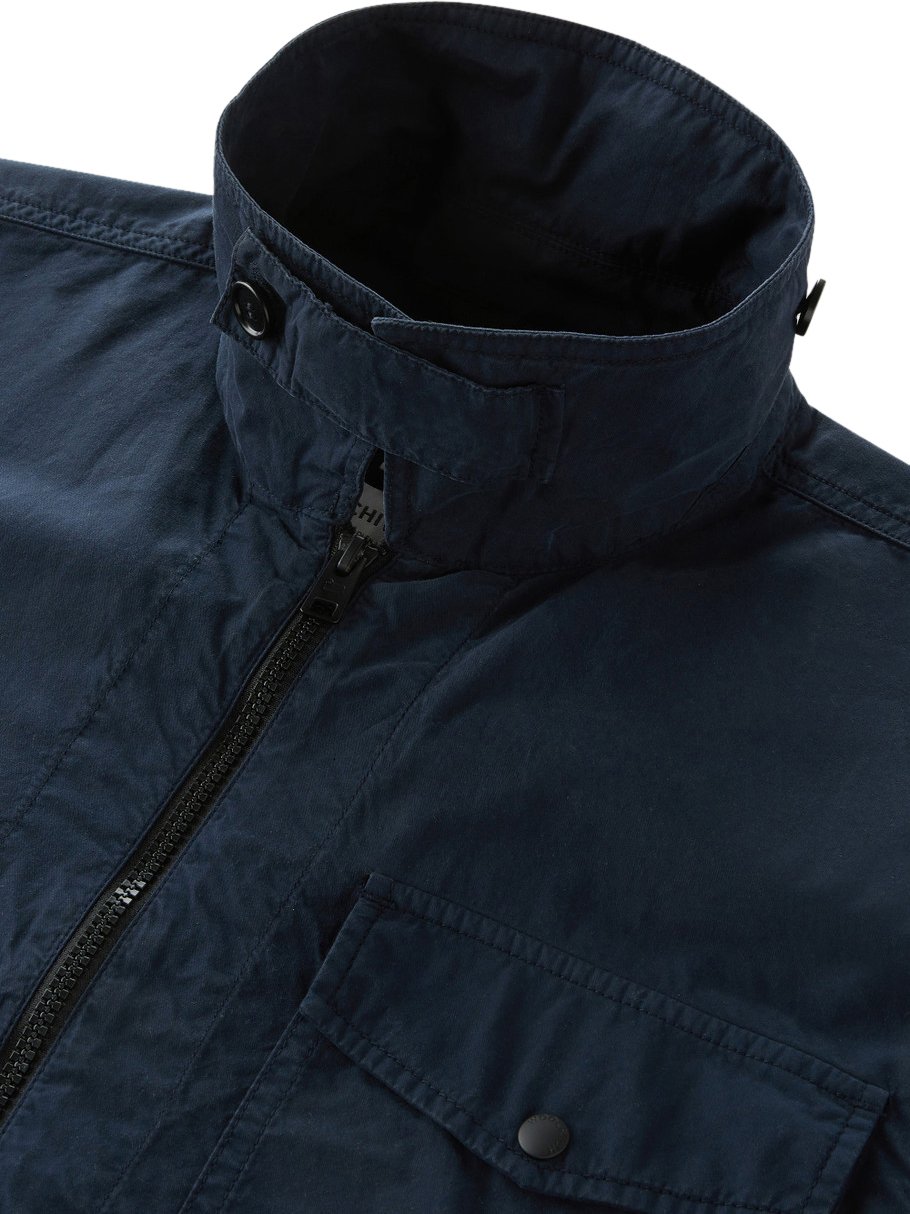 Woolrich Gabardine Overshirt Melton Blue Blauw