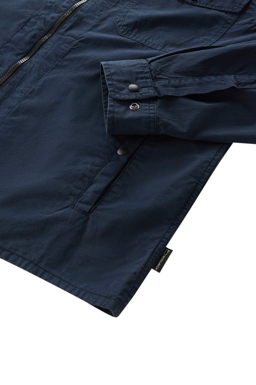 Woolrich Gabardine Overshirt Melton Blue Blauw