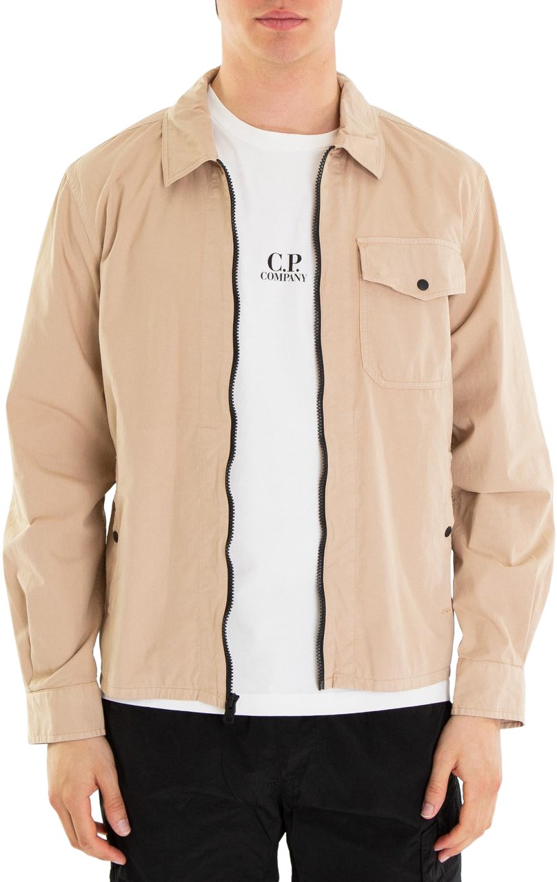 Woolrich Heren Gabardine Overshirt Beige Beige