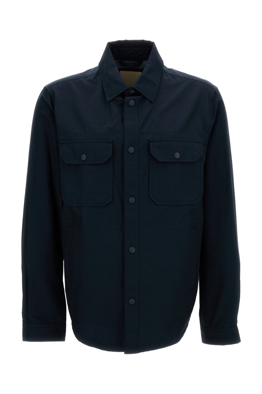 Woolrich Light Ramar Overshirt with Classic Collar Blauw