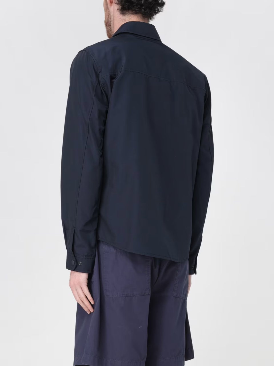 Woolrich Dark Navy Cotton Linen Shirt Zwart