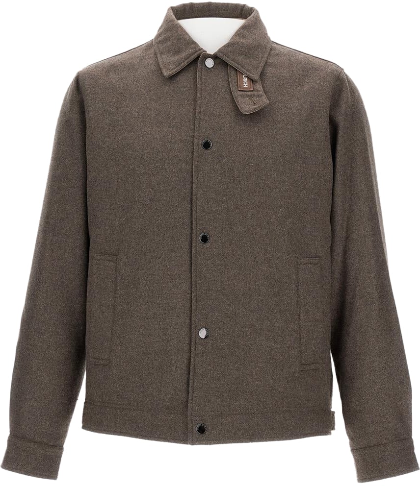 Woolrich Men Wool Keating Shirt Jacket Falcon Beige