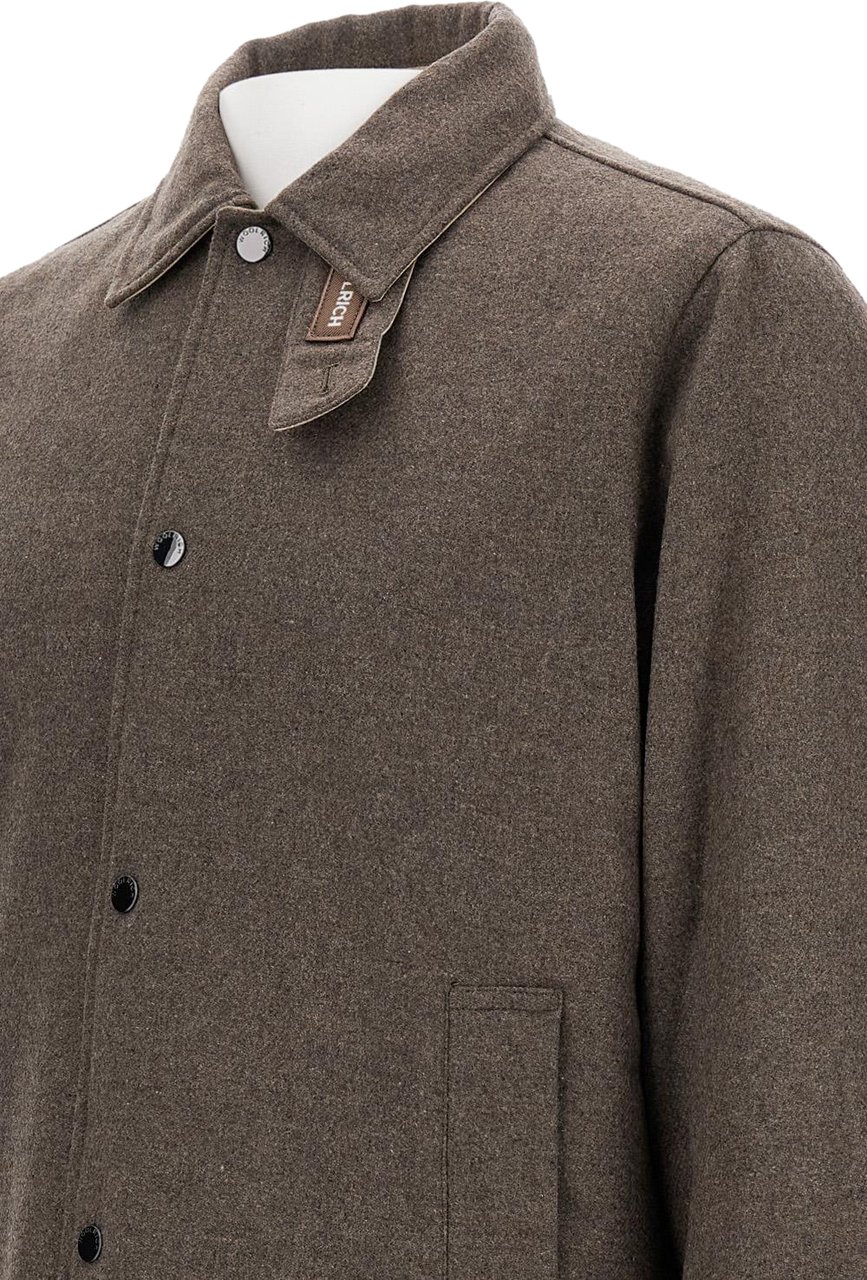 Woolrich Men Wool Keating Shirt Jacket Falcon Beige
