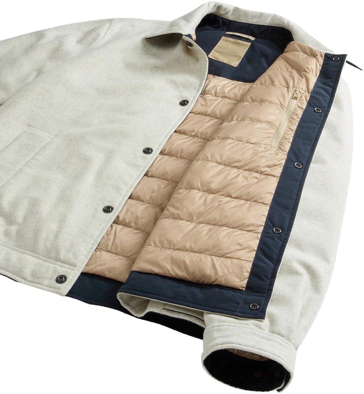Woolrich Heren Wool Keating Shirt Jacket Beige
