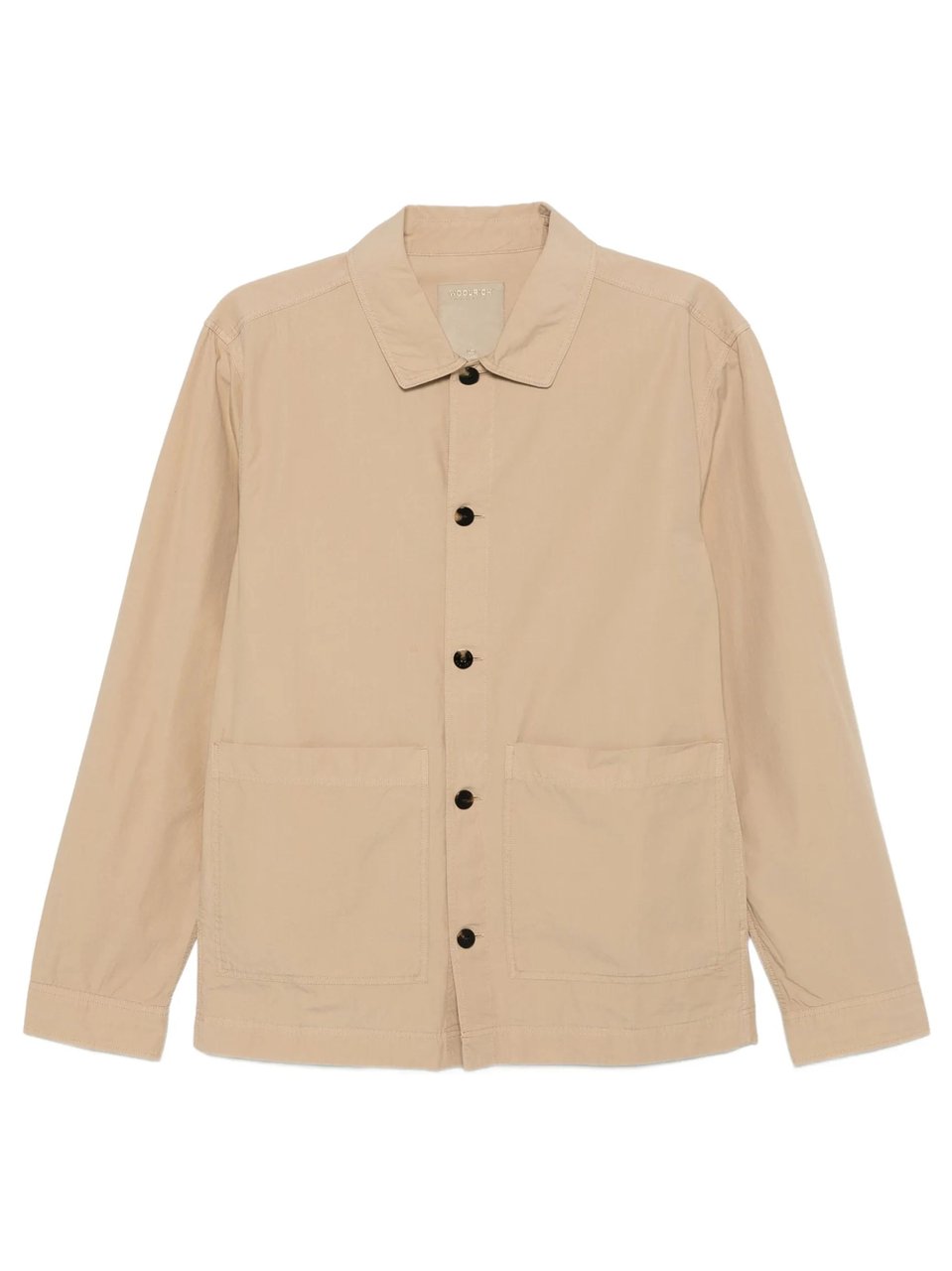 Woolrich Minimalist Cotton Classic Collar Jacket Neutraal