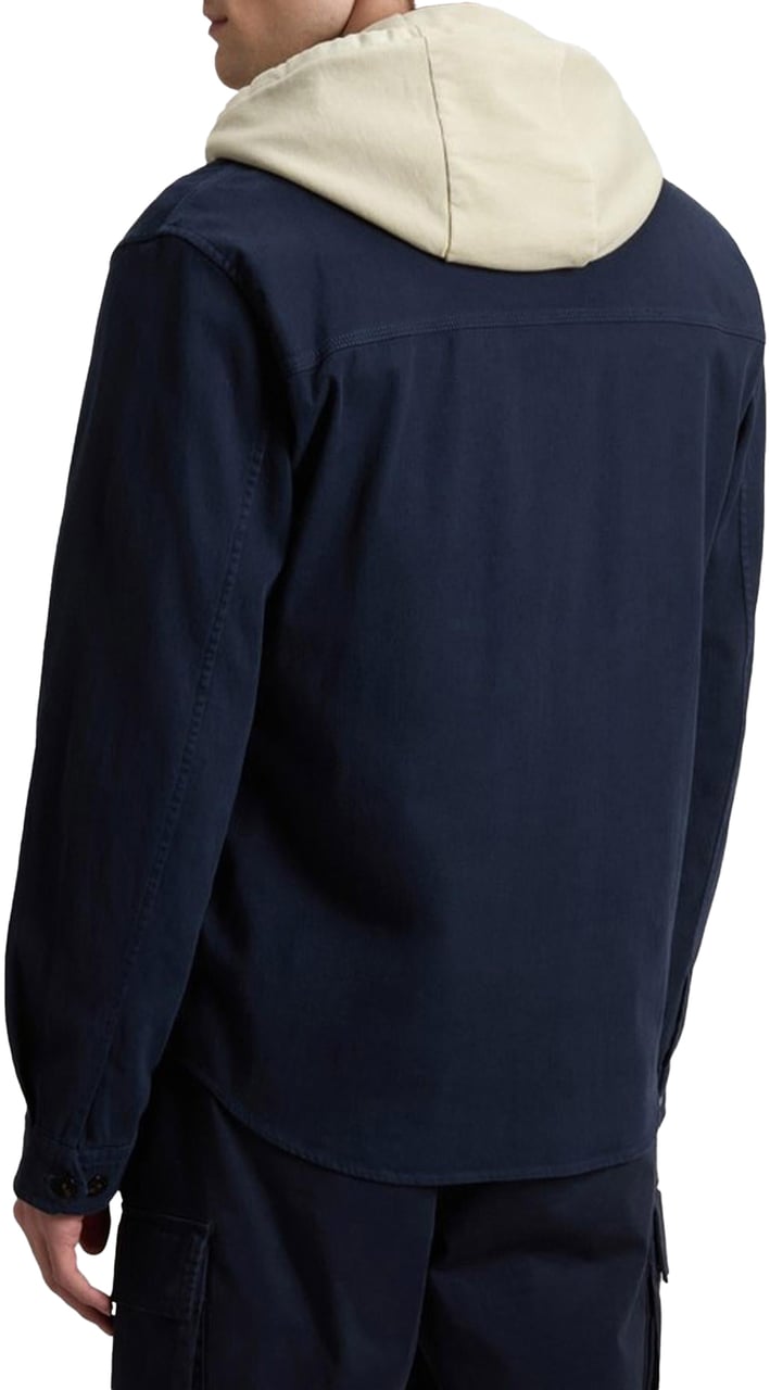 Woolrich Heren Linen Blend Safari Overshirt G Blauw