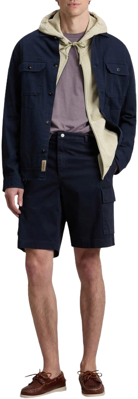 Woolrich Heren Linen Blend Safari Overshirt G Blauw