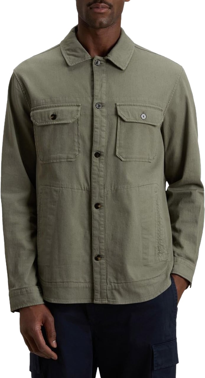 Woolrich Heren Linen Blend Safari Overshirt G Groen