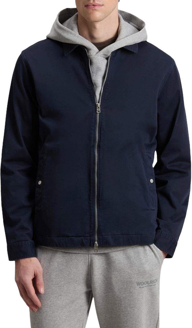 Woolrich Heren Cotton Twill Timber Overshirt Blauw