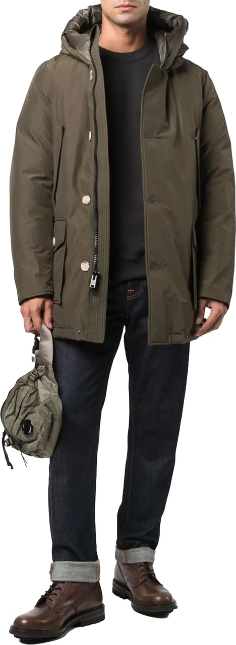 Woolrich Arctic Ramar Cloth Down Parka Grijs