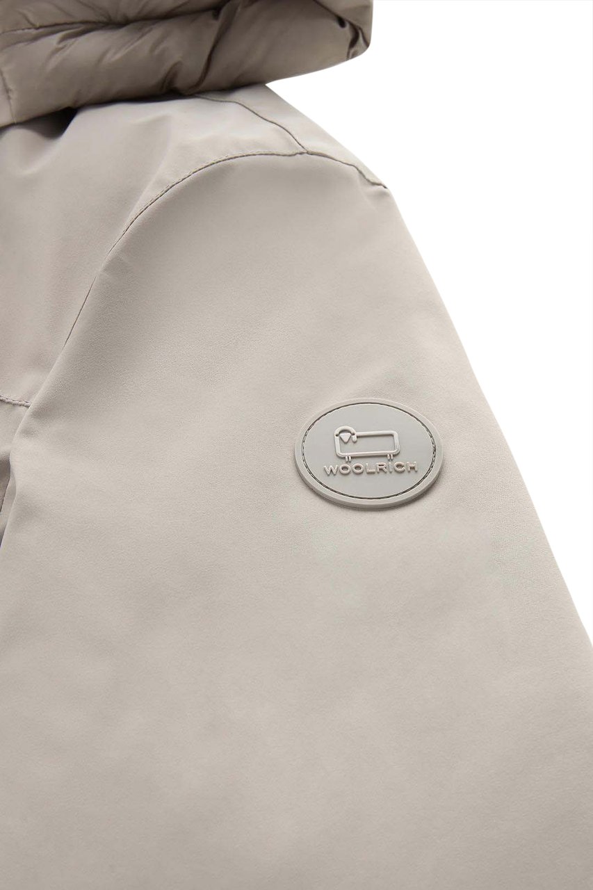 Woolrich Mountain Stretch Down Parka Taupe Beige