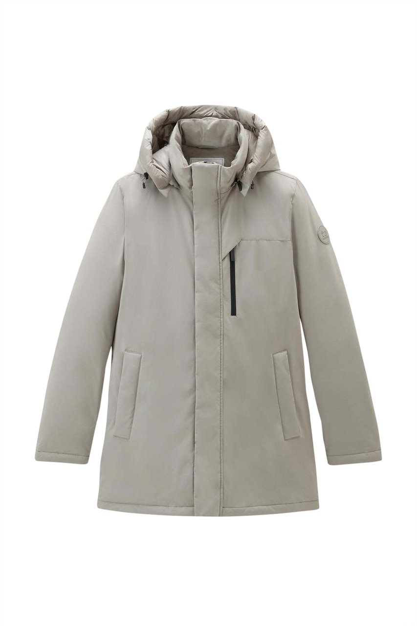 Woolrich Mountain Stretch Down Parka Taupe Beige