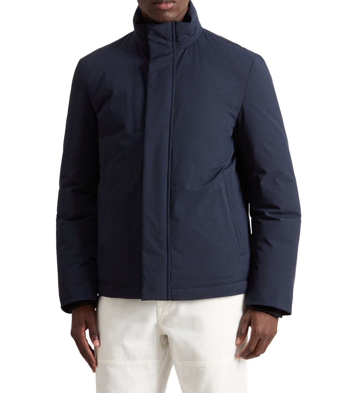 Woolrich Stretch Jacket Melton Blue Blauw