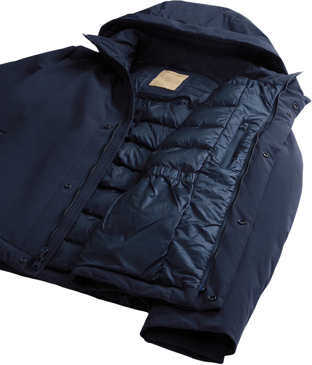 Woolrich Stretch Jacket Melton Blue Blauw