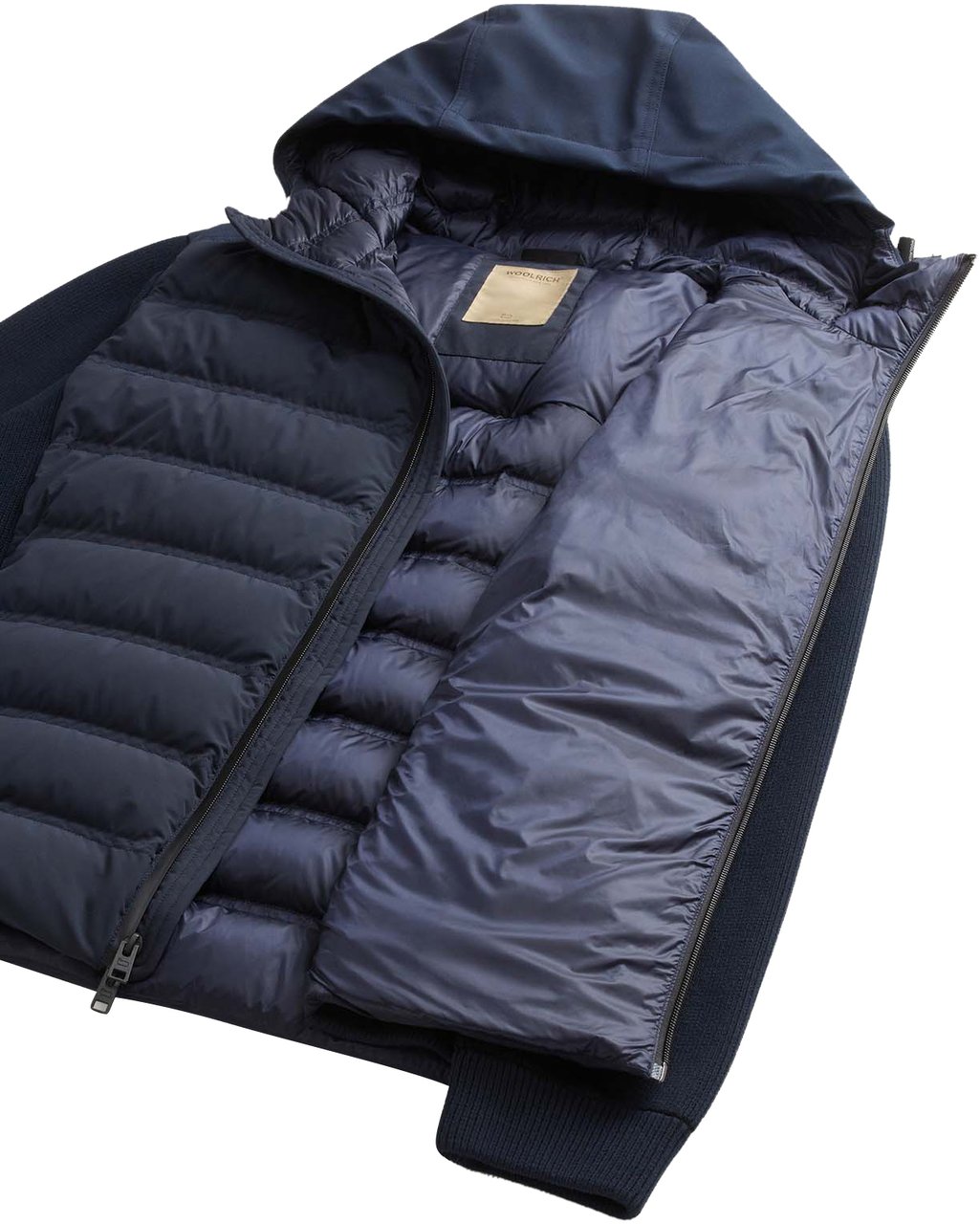 Woolrich Bering Hybrid Jacket Melton Blue Blauw