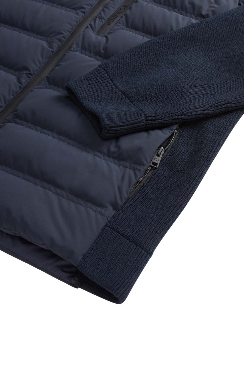 Woolrich Bering Hybrid Jacket Melton Blue Blauw