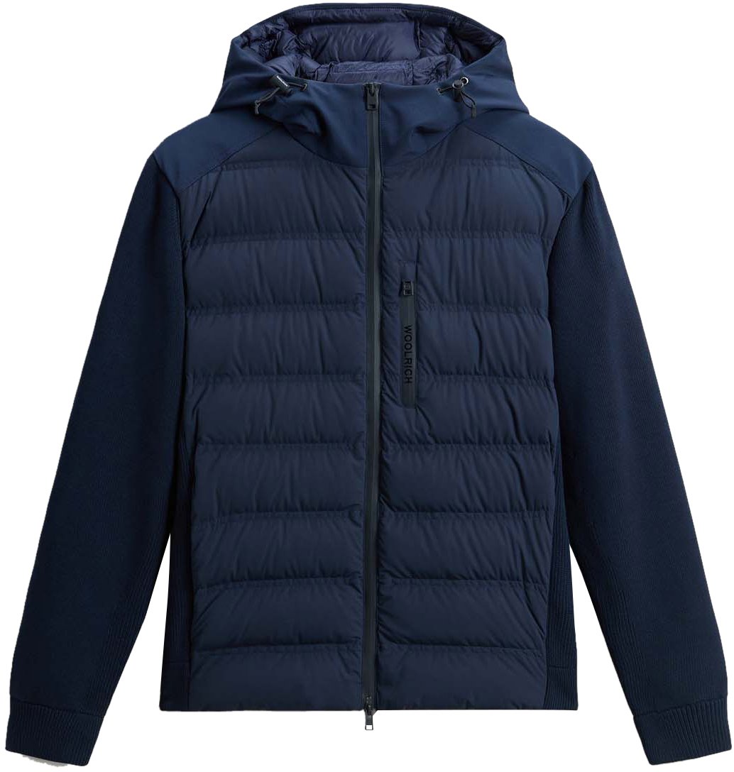 Woolrich Bering Hybrid Jacket Melton Blue Blauw