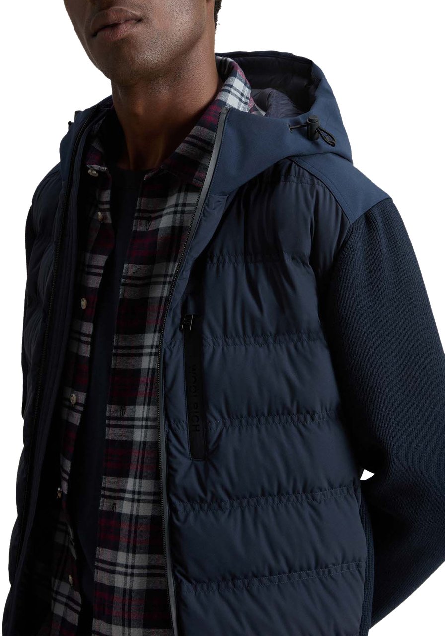 Woolrich Bering Hybrid Jacket Melton Blue Blauw