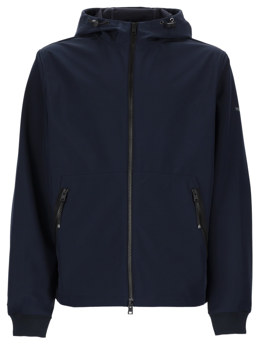 Woolrich Black Polyester Zip Up Hoodie Jacket Zwart