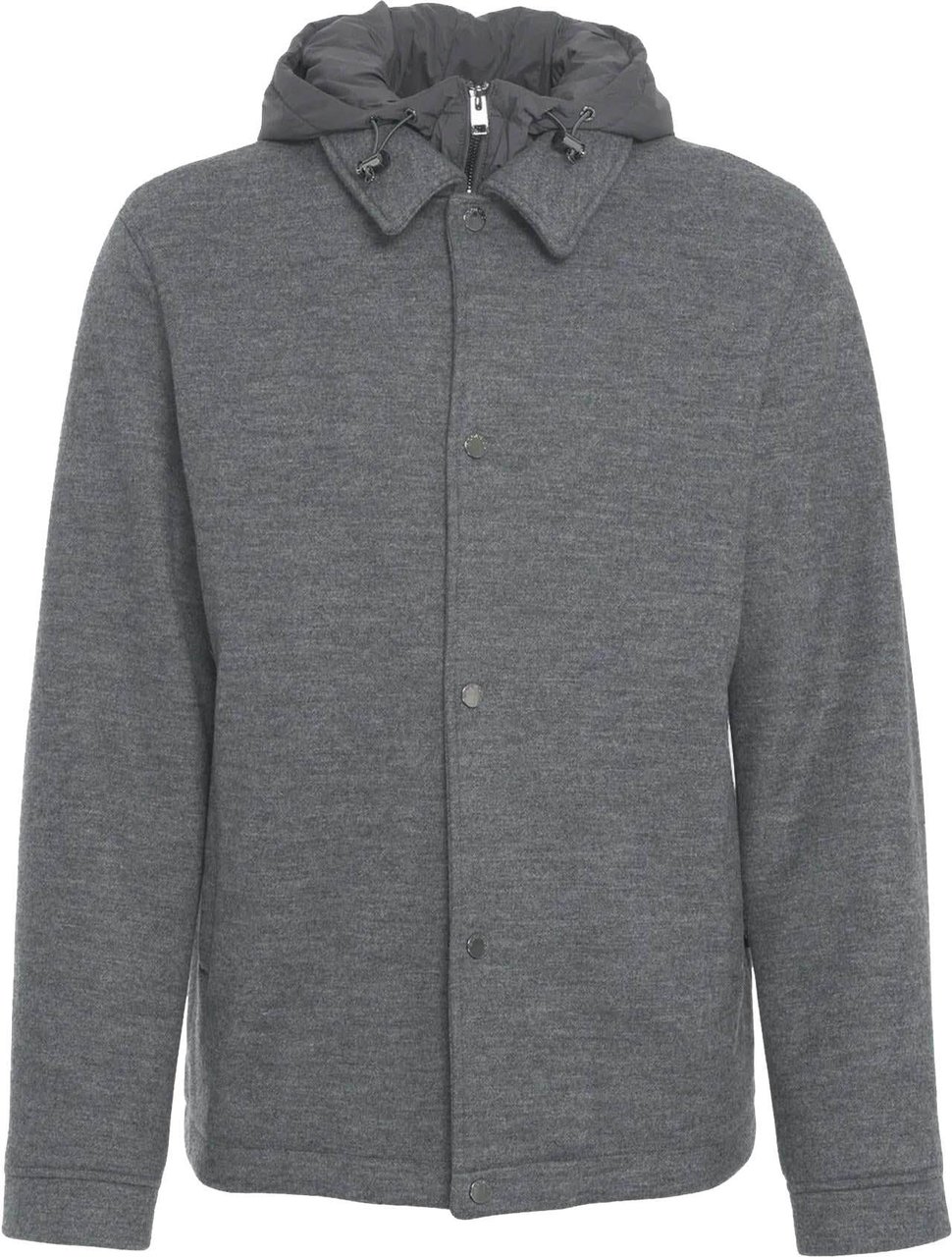 Woolrich Heren Knitted Wool Shirt Jacket Grijs
