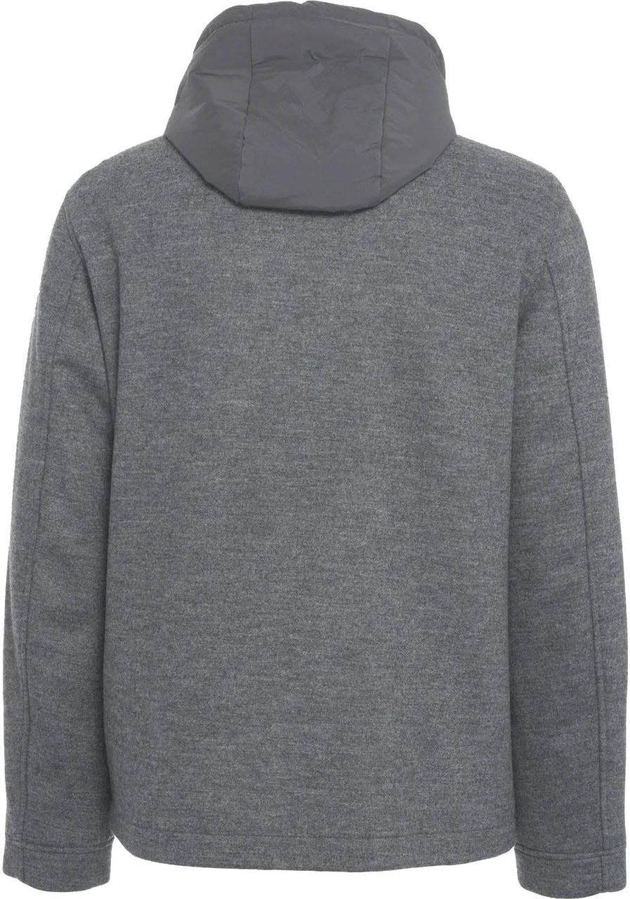 Woolrich Heren Knitted Wool Shirt Jacket Grijs