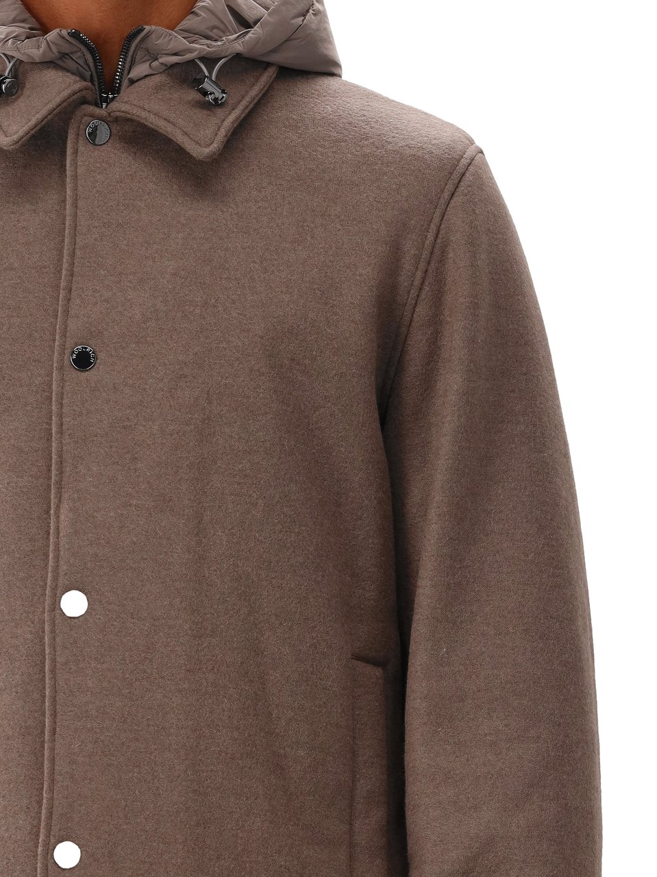Woolrich Woolrich Parka Bruin Knitted Wool Shirt Jacket Falcon Bruin