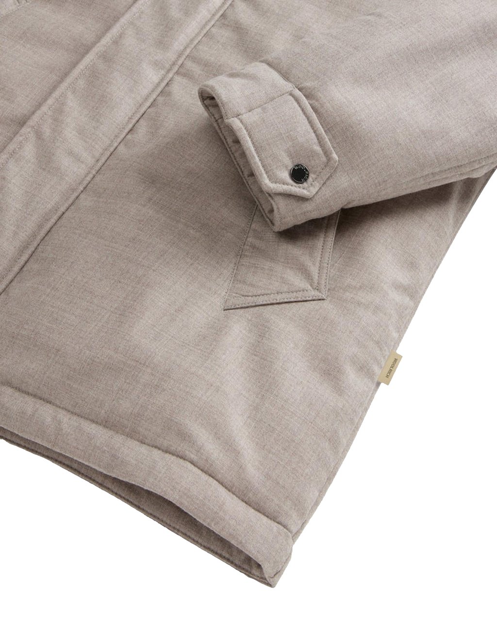 Woolrich Heren Wool Silk Short Parka Beige Beige