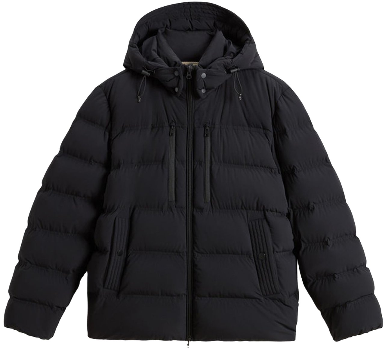 Woolrich Heren Matt Stretch Puffer Jack Zwart Zwart