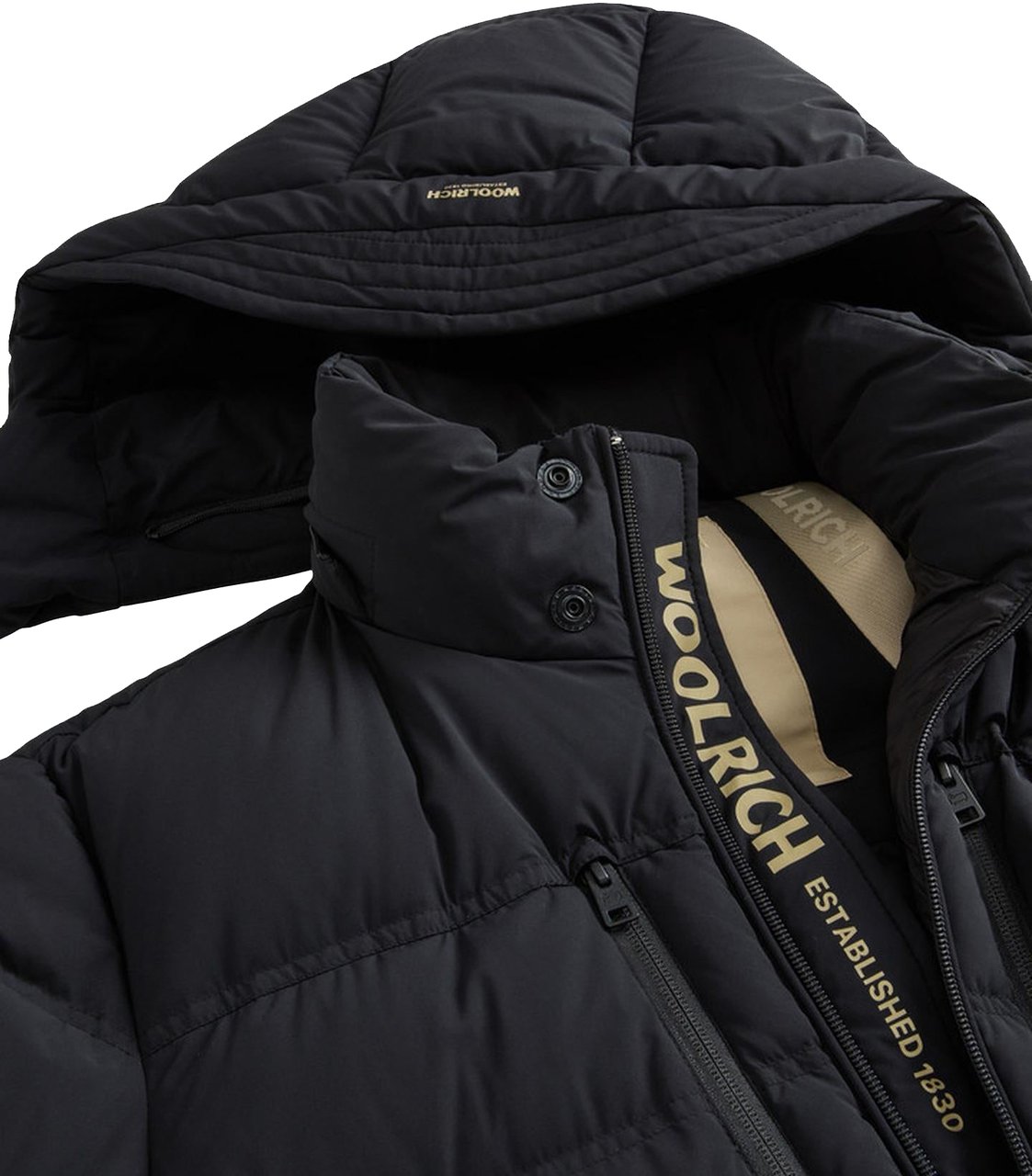 Woolrich Heren Matt Stretch Puffer Jack Zwart Zwart